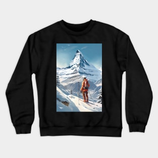 Matterhorn, Zermatt, Switzerland, Ski Poster Crewneck Sweatshirt